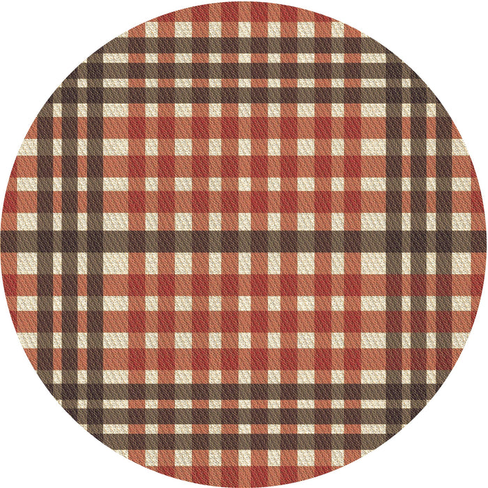 Square Patterned Fire Brick Red Rug, pat2802brn