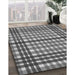 Patterned Dark Gray Rug in Family Room, pat2802gry