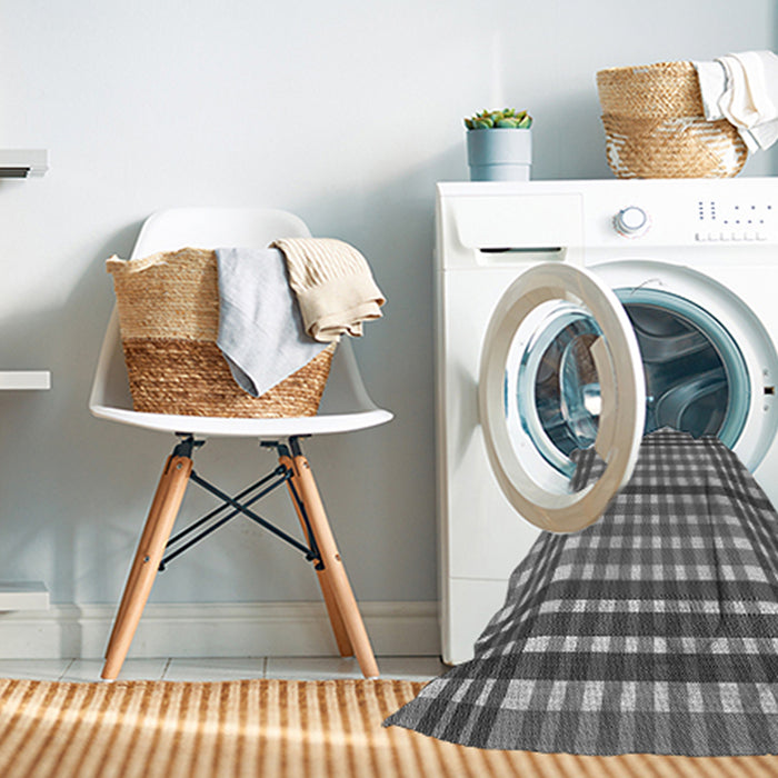 Machine Washable Transitional Dark Gray Rug in a Washing Machine, wshpat2802gry