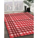 Patterned Red Rug in Family Room, pat2802rd