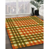 Patterned Mahogany Brown Rug, pat2802yw