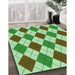 Patterned Green Rug in Family Room, pat2803grn