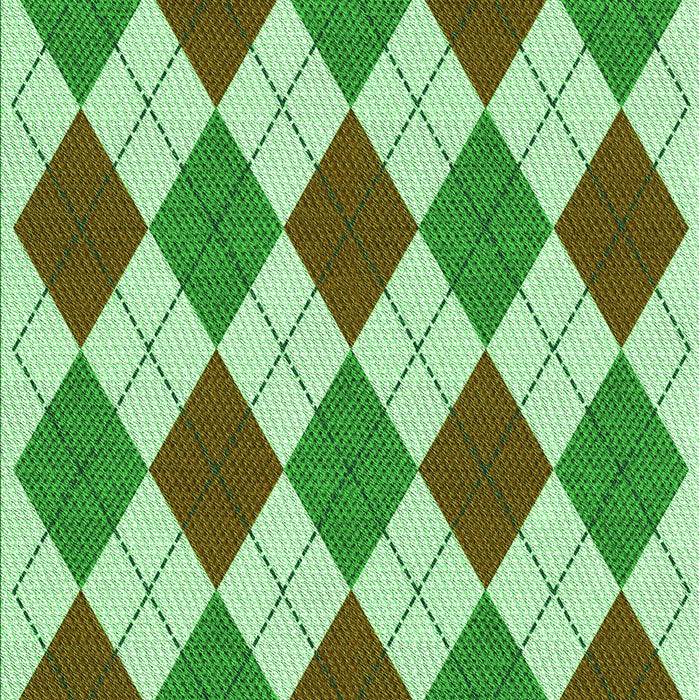 Machine Washable Transitional Green Rug, wshpat2803grn