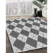 Machine Washable Transitional Carbon Gray Rug in a Family Room, wshpat2803gry