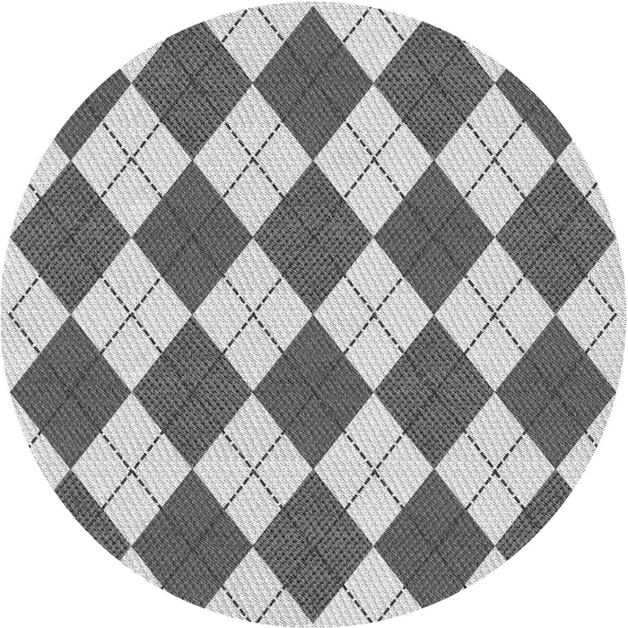 Square Patterned Carbon Gray Rug, pat2803gry