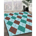 Patterned Blue Rug in Family Room, pat2803lblu