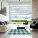 Square Patterned Blue Rug in a Living Room, pat2803lblu