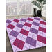 Machine Washable Transitional Blossom Pink Rug in a Family Room, wshpat2803pur