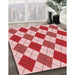 Patterned Baby Pink Rug in Family Room, pat2803rd