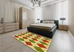 Patterned Mahogany Brown Rug in a Bedroom, pat2803yw