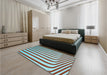 Patterned Sienna Brown Rug in a Bedroom, pat2804lblu