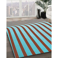 Patterned Sienna Brown Rug, pat2804lblu