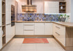 Patterned Yellow Rug in a Kitchen, pat2804org