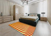 Patterned Yellow Rug in a Bedroom, pat2804yw