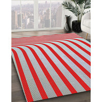 Patterned Light Gray Novelty Rug, pat2804