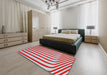 Patterned Light Gray Novelty Rug in a Bedroom, pat2804