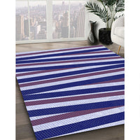 Patterned Denim Dark Blue Rug, pat2805blu