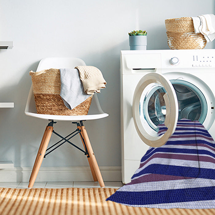 Machine Washable Transitional Denim Dark Blue Rug in a Washing Machine, wshpat2805blu