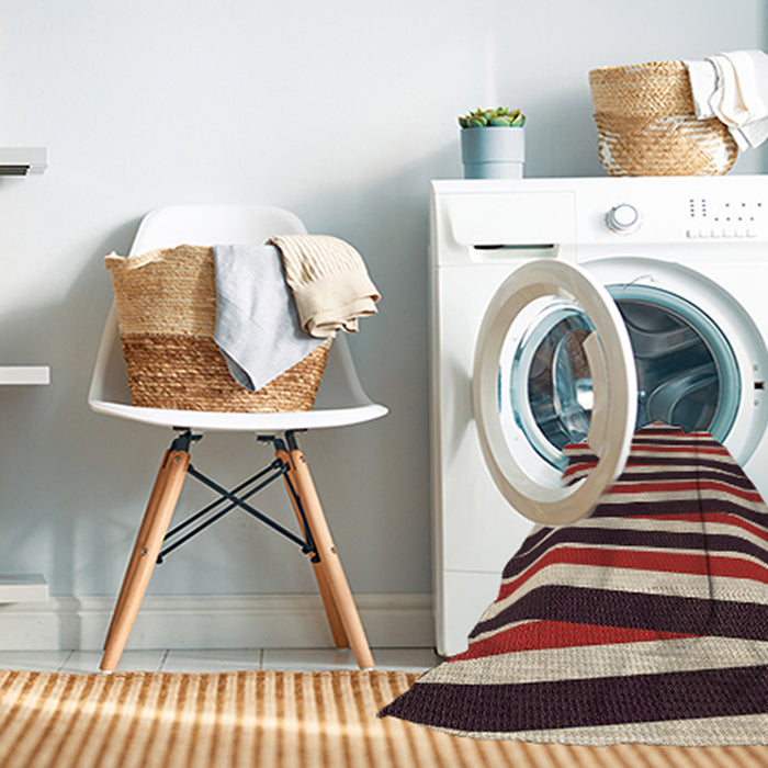 Machine Washable Transitional Burgundy Red Rug in a Washing Machine, wshpat2805brn