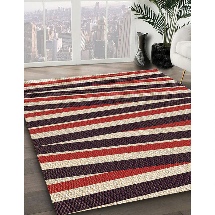 Machine Washable Transitional Burgundy Red Rug in a Family Room, wshpat2805brn