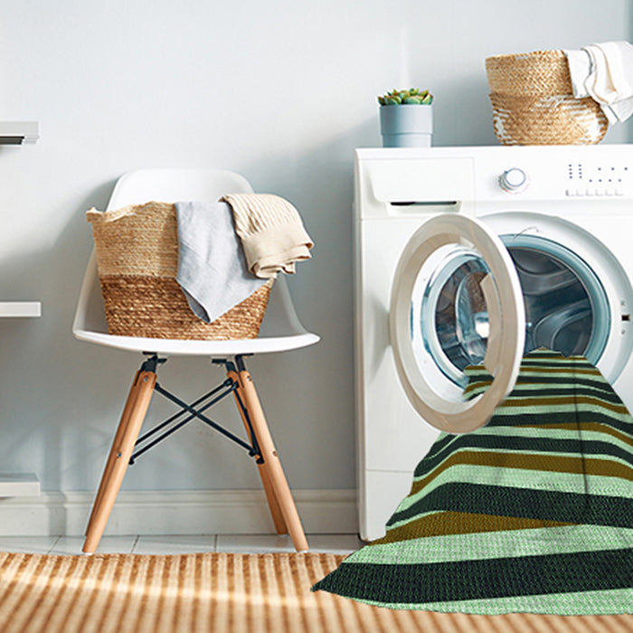 Machine Washable Transitional Dark Coffee Brown Rug in a Washing Machine, wshpat2805grn