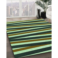 Patterned Dark Coffee Brown Rug, pat2805grn