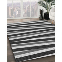 Patterned Dark Gray Black Rug, pat2805gry