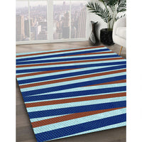 Patterned Denim Blue Rug, pat2805lblu