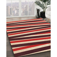 Patterned Cranberry Red Rug, pat2805org