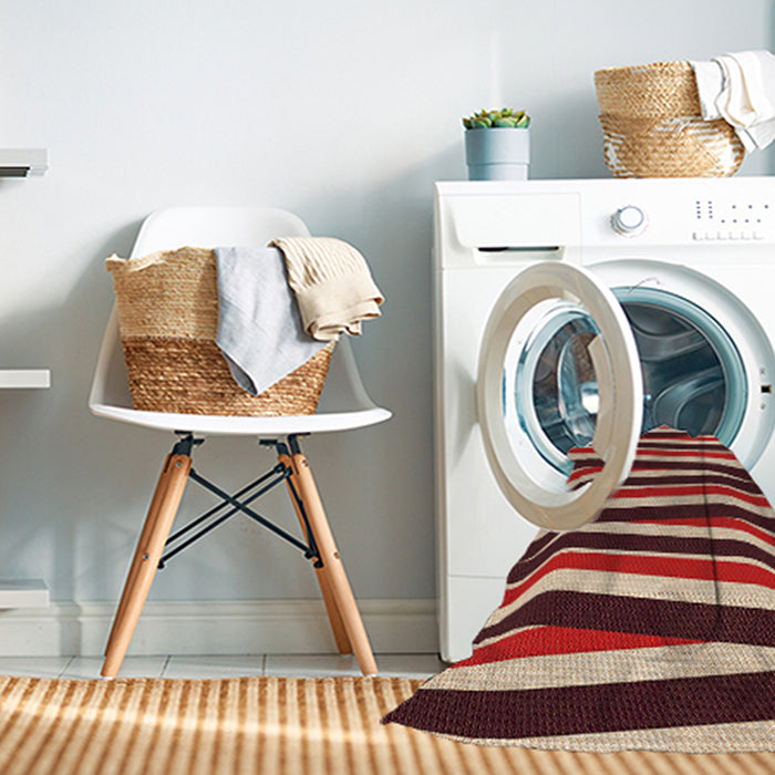 Machine Washable Transitional Cranberry Red Rug in a Washing Machine, wshpat2805org