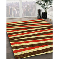 Patterned Metallic Gold Rug, pat2805yw