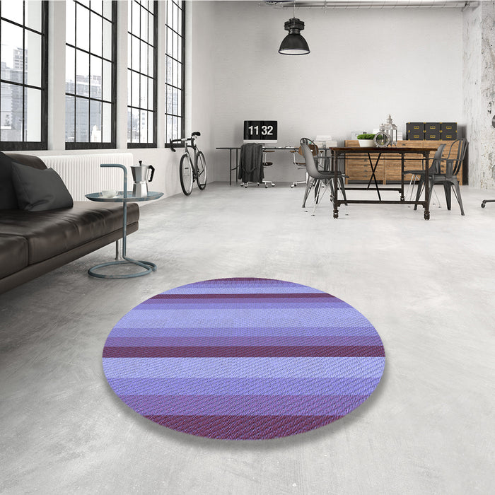 Round Patterned Purple Violet Purple Rug in a Office, pat2806blu