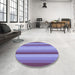 Round Patterned Purple Violet Purple Rug in a Office, pat2806blu