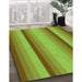 Patterned Dark Yellow Green Rug in Family Room, pat2806grn