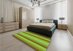 Patterned Dark Yellow Green Rug in a Bedroom, pat2806grn