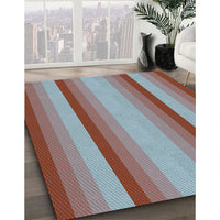 Patterned Columbia Blue Rug, pat2806lblu