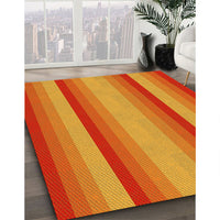 Patterned Neon Red Rug, pat2806yw