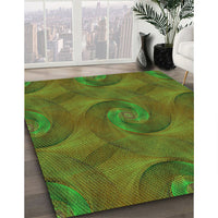 Patterned Antique Bronze Green Rug, pat2807grn