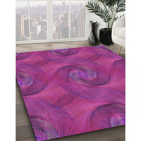 Patterned Medium Violet Red Pink Rug, pat2807pur