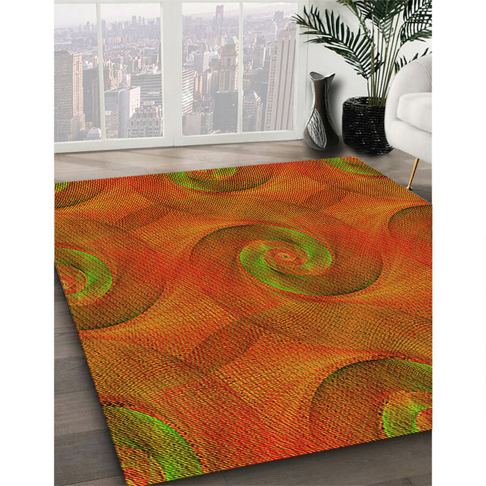 Patterned Red Rug in Family Room, pat2807yw