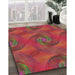 Patterned Rust Pink Modern Rug in Family Room, pat2807