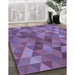 Patterned Purple Rug in Family Room, pat2808blu