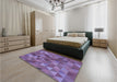 Patterned Purple Rug in a Bedroom, pat2808blu