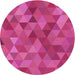 Square Patterned Neon Pink Rug, pat2808pur