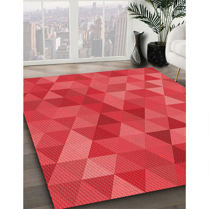 Machine Washable Transitional Red Rug in a Family Room, wshpat2808rd