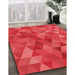 Machine Washable Transitional Red Rug in a Family Room, wshpat2808rd