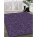 Patterned Dark Purple Rug in Family Room, pat2809blu