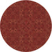 Square Machine Washable Transitional Cranberry Red Rug in a Living Room, wshpat2809brn