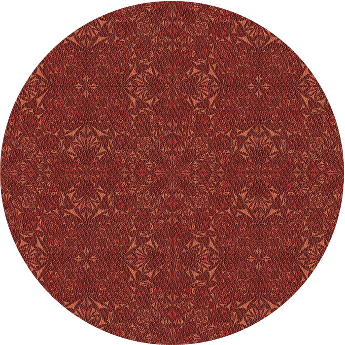 Square Patterned Cranberry Red Rug, pat2809brn