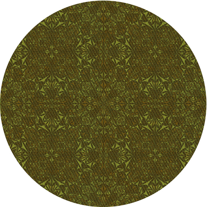 Square Patterned Olive Green Rug, pat2809grn